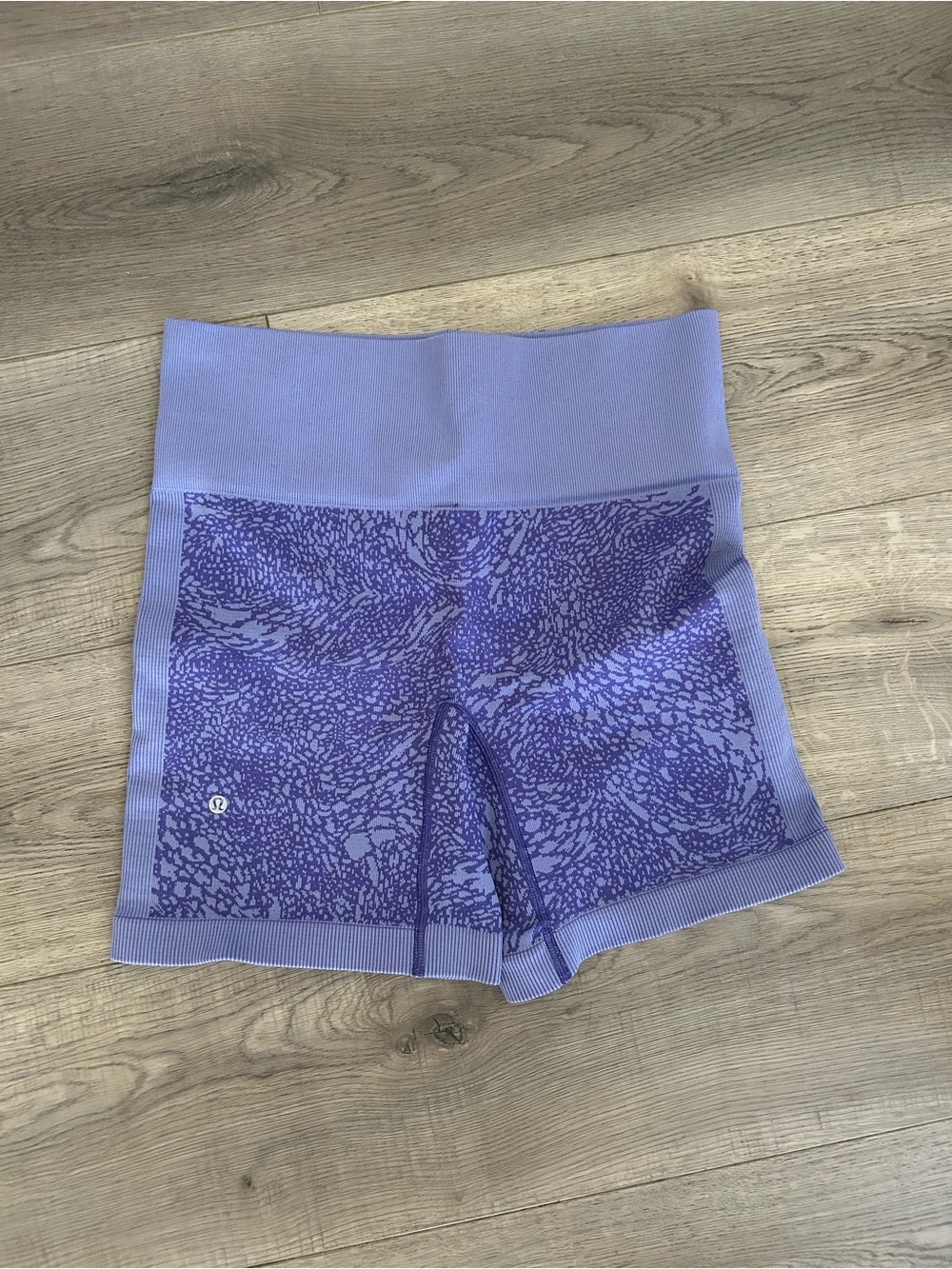 lululemon athletica Lilac Patterned High-Rise Bike Shorts